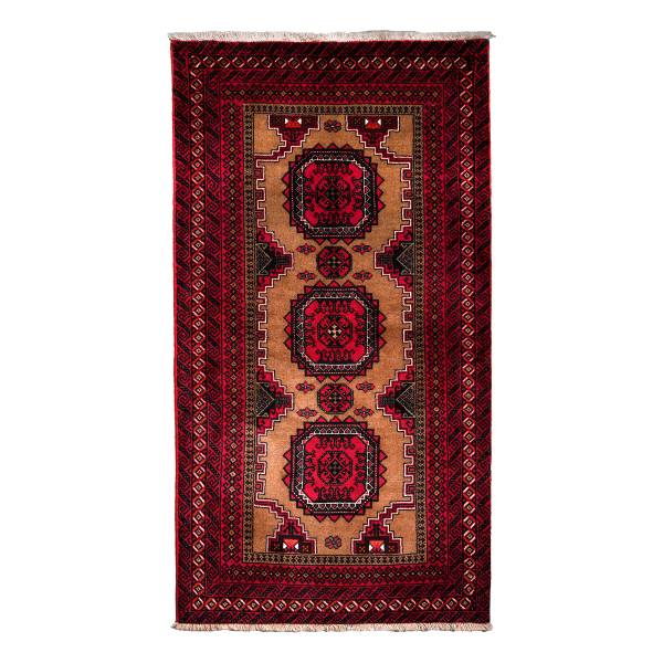 Tappeto a pelo corto Belutch 2177704 Lana vergine - Marrone / Rosso