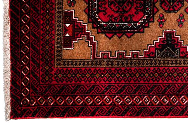 Tappeto a pelo corto Belutch 2177704 Lana vergine - Marrone / Rosso