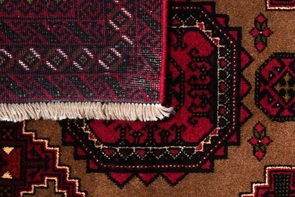 Tappeto a pelo corto Belutch 2177704 Lana vergine - Marrone / Rosso