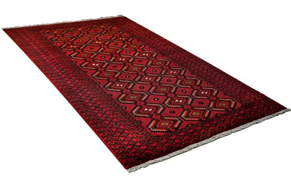 Kurzflorteppich Belutch 2177714 Schurwolle - Schwarz / Rot