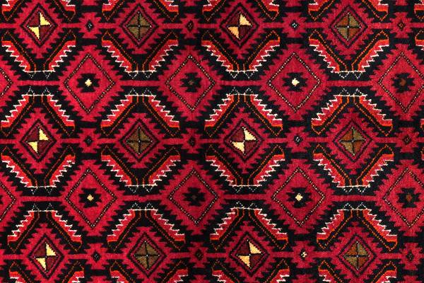 Kurzflorteppich Belutch 2177714 Schurwolle - Schwarz / Rot