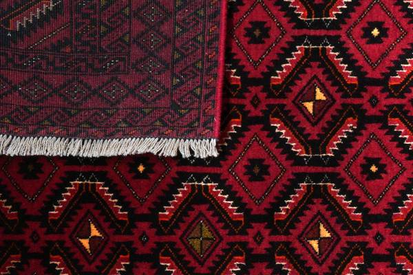 Kurzflorteppich Belutch 2177714 Schurwolle - Schwarz / Rot