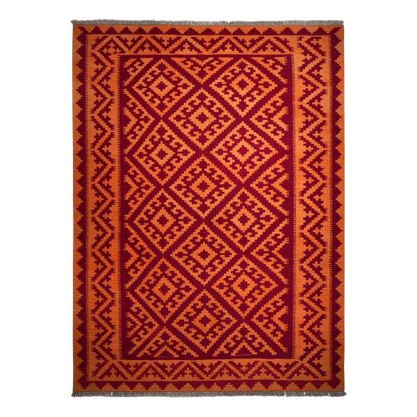 Kurzflorteppich Kelim Gashgai 2177798 Schurwolle - Rot / Gelb