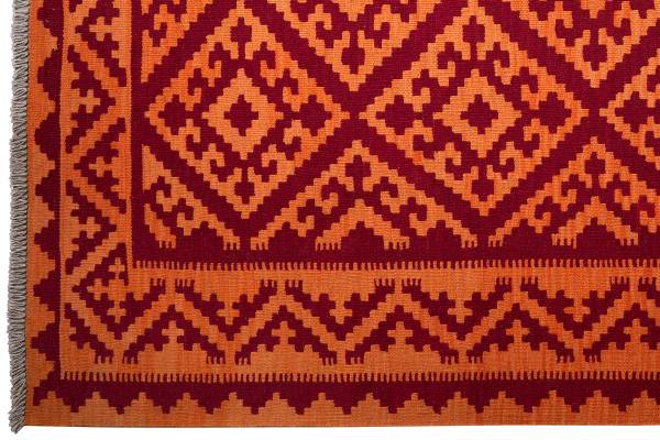 Kurzflorteppich Kelim Gashgai 2177798 Schurwolle - Rot / Gelb