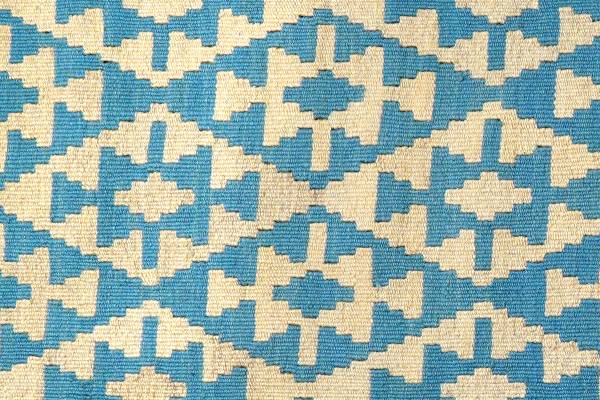 Tapis à poils Kelim Gashgai 2177972 Laine vierge - Bleu / Beige