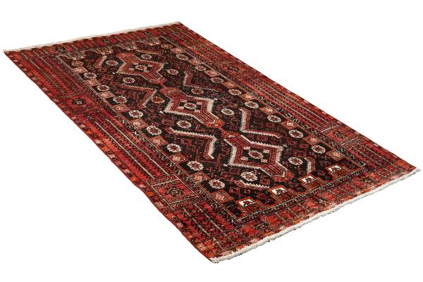 Kurzflorteppich Sabideh 2180090 Schurwolle - Blau / Rot