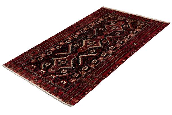 Kurzflorteppich Sabideh 2180090 Schurwolle - Blau / Rot