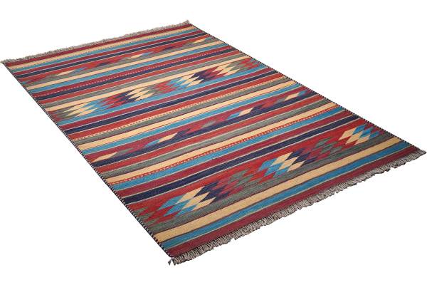 Laagp. vloerkleed Kelim Gashgai 2176968 scheerwol - meerdere kleuren