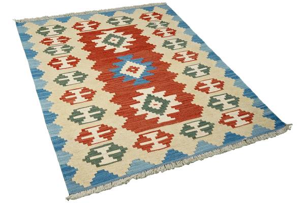 Kurzflorteppich Kelim Gashgai 2178355 Schurwolle - Rot / Beige