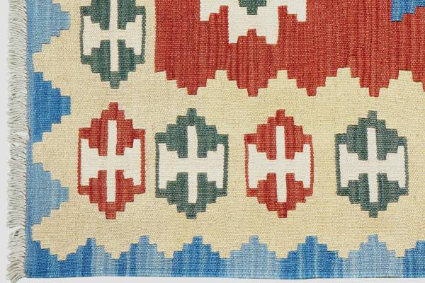 Kurzflorteppich Kelim Gashgai 2178355 Schurwolle - Rot / Beige