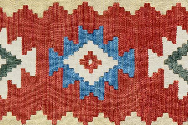 Kurzflorteppich Kelim Gashgai 2178355 Schurwolle - Rot / Beige