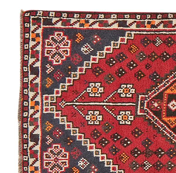 Tappeto a pelo corto Shiraz 970155 Lana vergine - Rosso / Beige