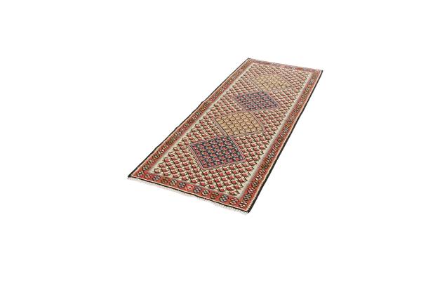 Grand Tapis Kelim Ghashgai Tissé Main - Laine - 223 X 165 Cm - Multicolore