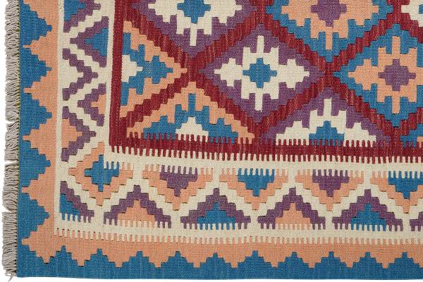 Kurzflorteppich Kelim Gashgai 2178256 Schurwolle - Rot / Beige