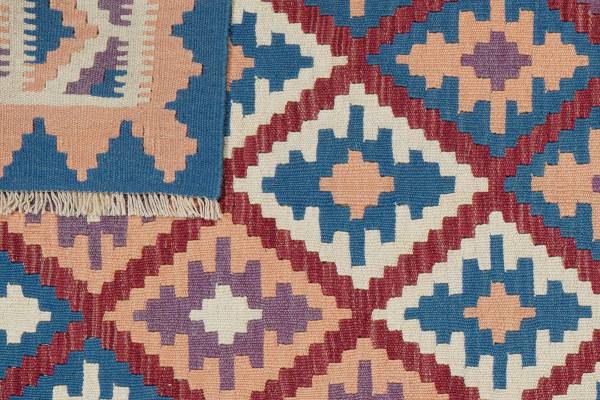 Kurzflorteppich Kelim Gashgai 2178256 Schurwolle - Rot / Beige