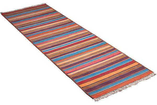 Tappeto pelo corto Kelim Gashgai 2177048 Lana vergine - Multicolore