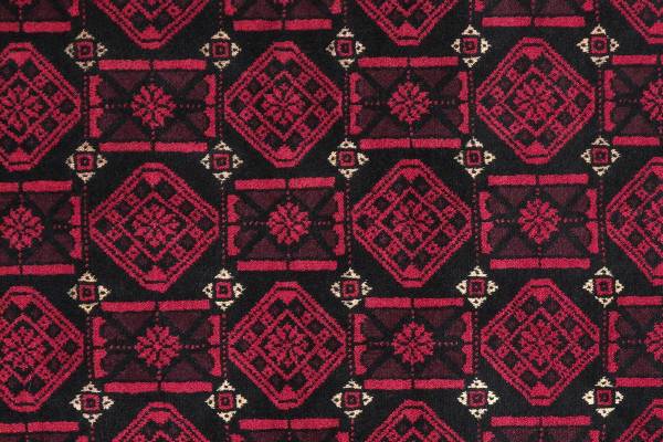 Laagpolig vloerkleed Belutch 2179352 scheerwol - zwart/rood