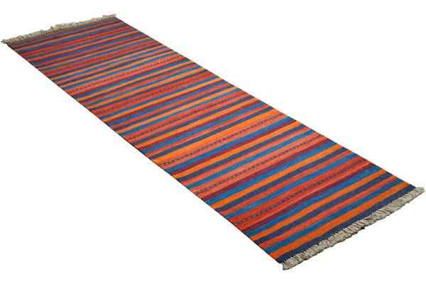 Tappeto pelo corto Kelim Gashgai 2176735 Lana vergine - Multicolore