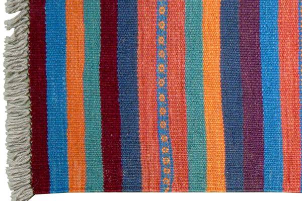 Tappeto pelo corto Kelim Gashgai 2176744 Lana vergine - Multicolore