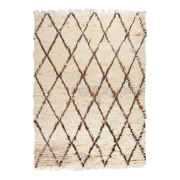 Hochflorteppich Gabbeh 2019366 Schurwolle - Beige