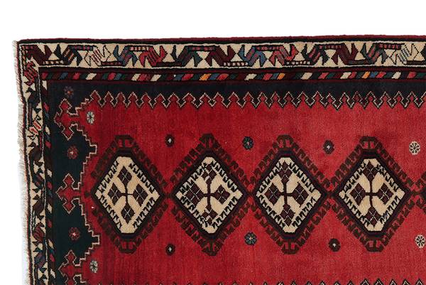 Tappeto a pelo corto Afshar 2082660 Lana vergine - Rosso / Beige