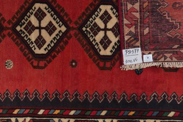 Tappeto a pelo corto Afshar 2082660 Lana vergine - Rosso / Beige