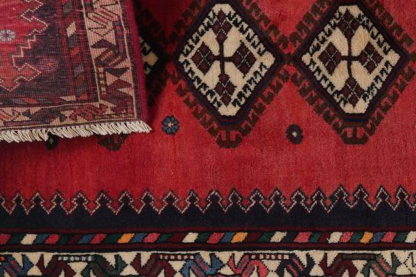 Tappeto a pelo corto Afshar 2082660 Lana vergine - Rosso / Beige