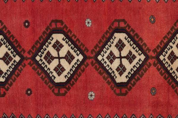 Tappeto a pelo corto Afshar 2082660 Lana vergine - Rosso / Beige