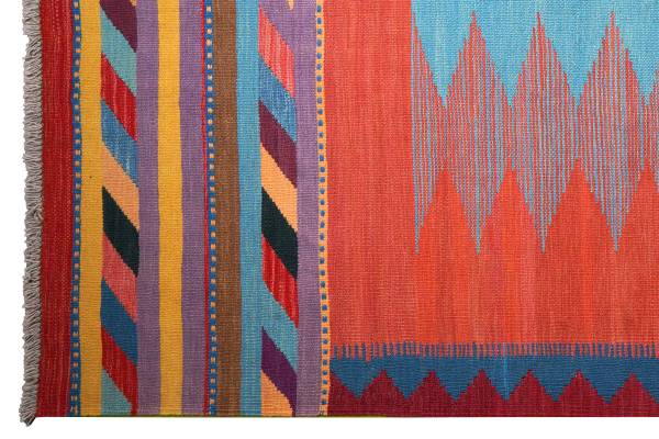 Tappeto pelo corto Kelim Gashgai 2176936 Lana vergine - Multicolore