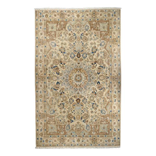 Tappeto a pelo corto Sabideh 2179518 Lana vergine - Beige
