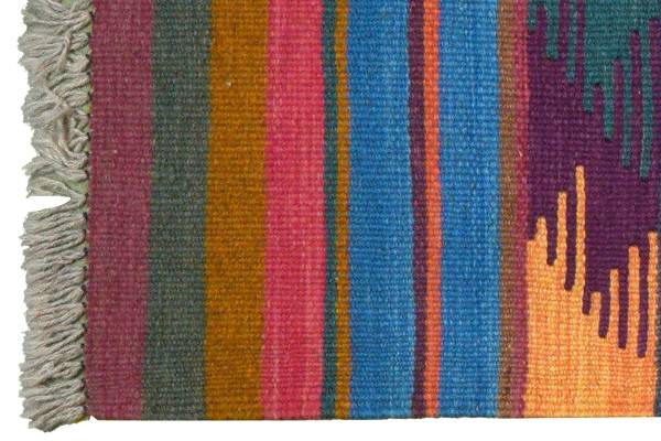 Tapis poils courts Kelim Gashgai 2176809 Laine vierge - Multicolore