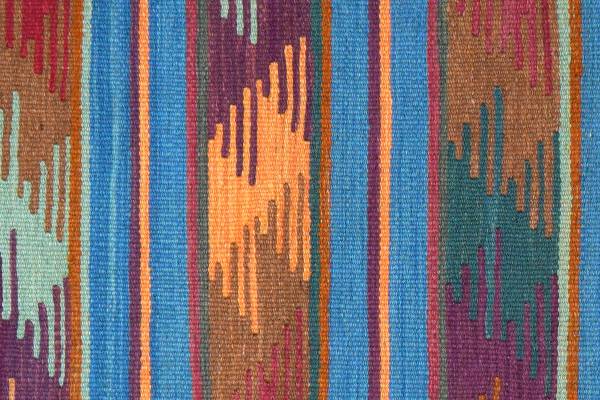 Tapis poils courts Kelim Gashgai 2176809 Laine vierge - Multicolore