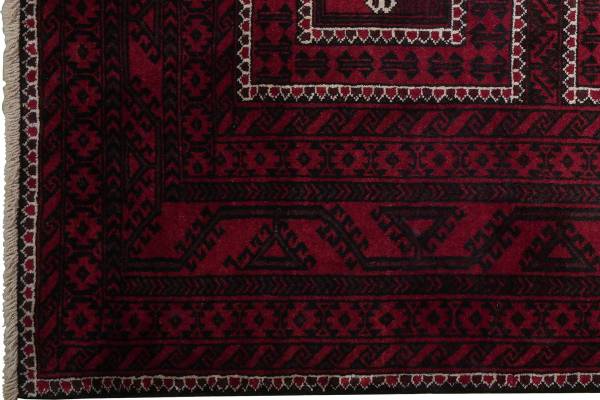 Tapis à poils courts Belutch 2177690 Laine vierge - Rouge