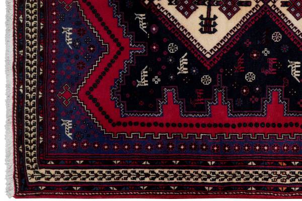 Kurzflorteppich Afshar 2178937 Schurwolle - Blau / Beige