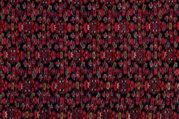 Laagp. vloerkleed Kelim Senneh 14854 scheerwol - blauw/rood