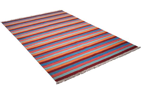 Tappeto pelo corto Kelim Gashgai 2176888 Lana vergine - Multicolore