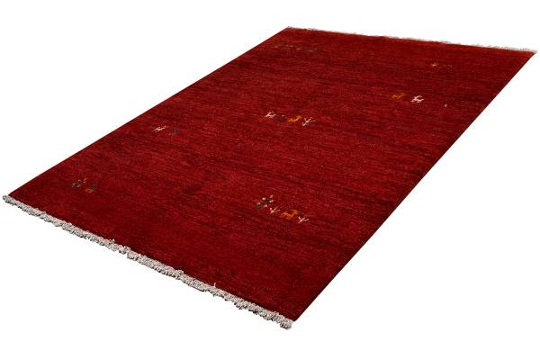 Tapis poils longs Gabbeh 2180037 Laine vierge - Rouge