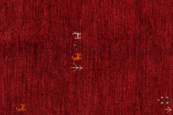 Tapis poils longs Gabbeh 2180037 Laine vierge - Rouge