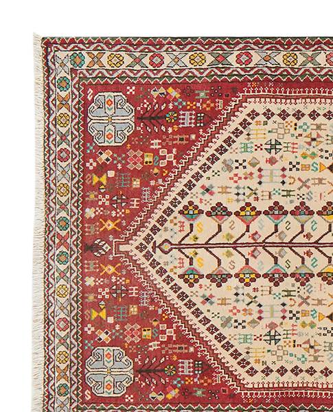 Tapis à poils courts Abadeh 1736474 Laine vierge - Beige