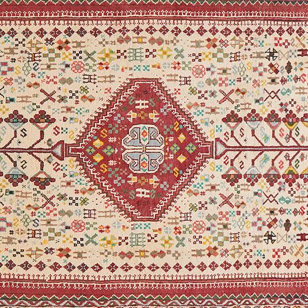 Tapis à poils courts Abadeh 1736474 Laine vierge - Beige