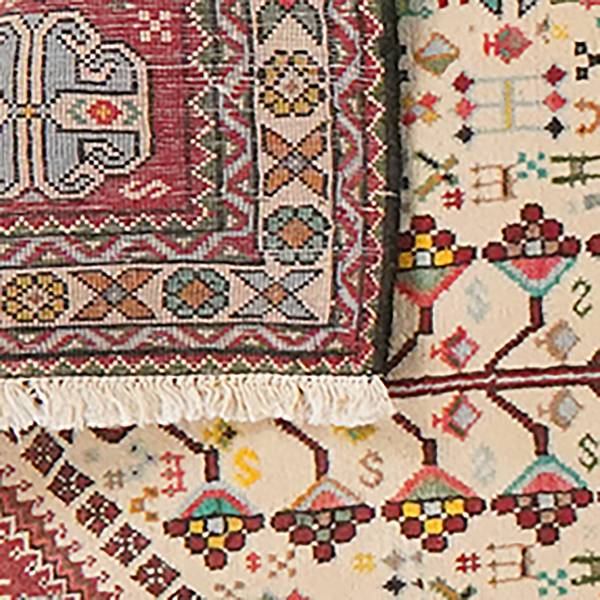 Tapis à poils courts Abadeh 1736474 Laine vierge - Beige