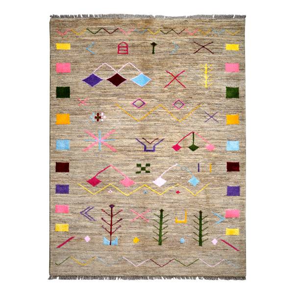 Hochflorteppich Gabbeh Basi 2178107 Schurwolle - Grau