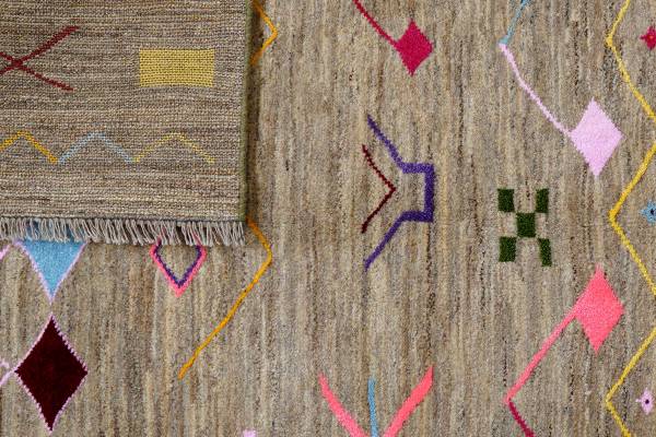 Hochflorteppich Gabbeh Basi 2178107 Schurwolle - Grau