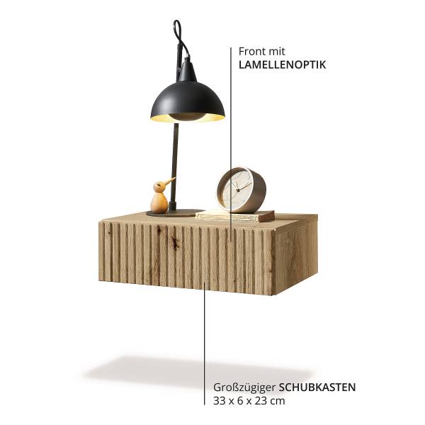 Hänge-Nachtkommode Narella Eiche Artisan Dekor - 1