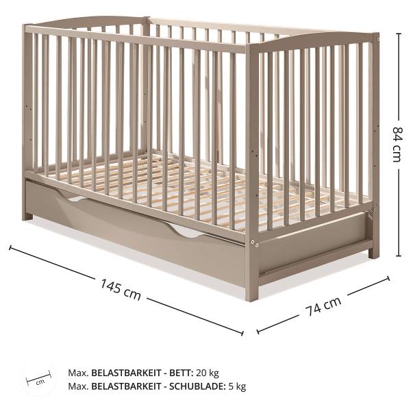 Massives Babybett Lezzi Kaschmir