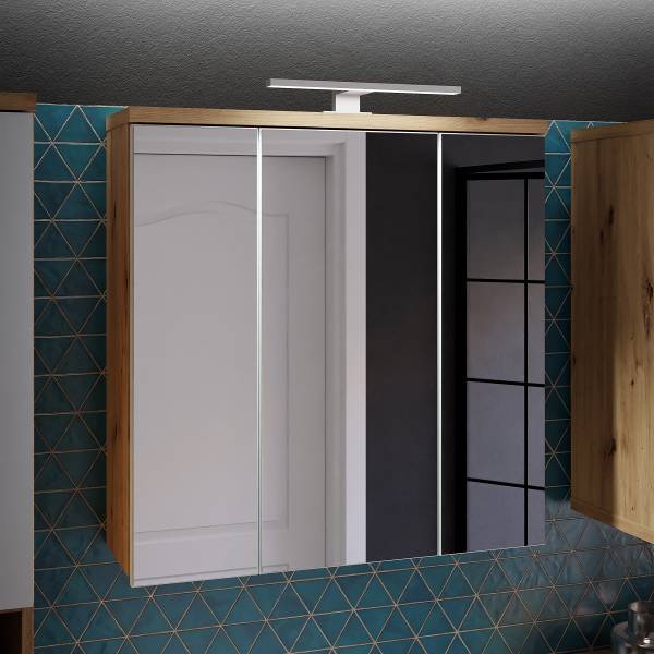 Armoire de toilette éclairée Bagutana Gris clair