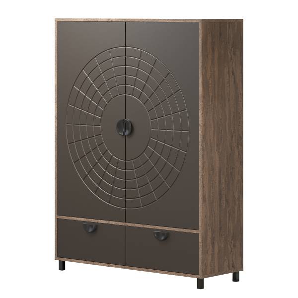 Highboard Fusion Graphit / Eiche Dunkel Dekor
