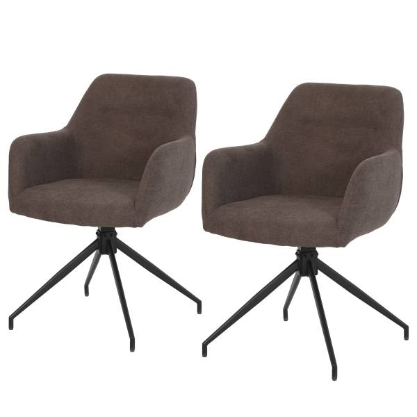 Set di 2 sedie girevoli Sahayi Marrone