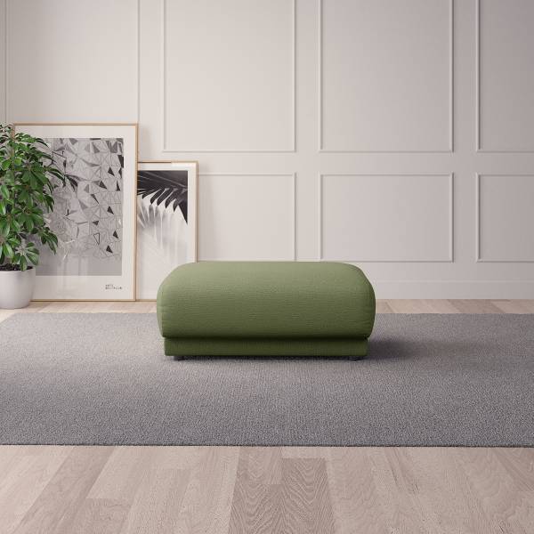 Gestoffeerde hocker ONDA Geweven stof Amaris: groen