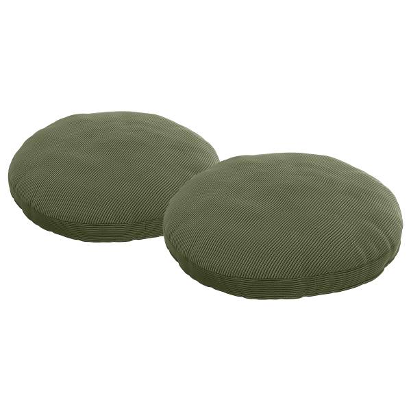 Kussen ONDA set van 2 rond corduroy Snor: groen